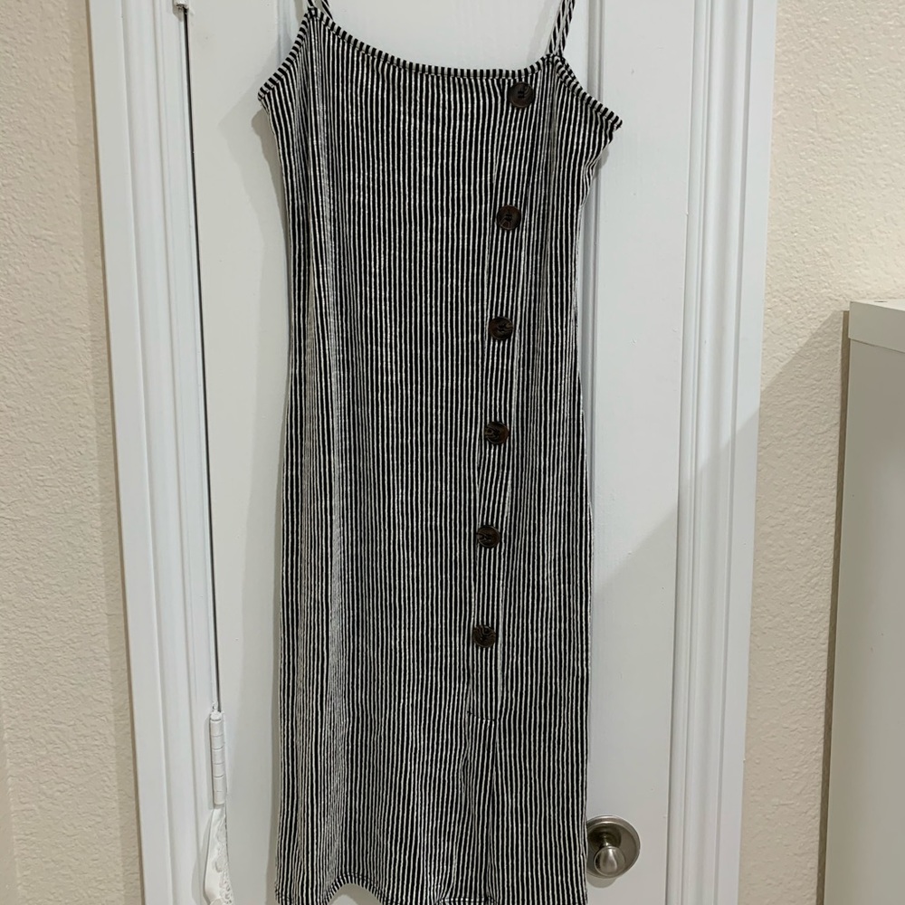 Black and white stripe body con dress